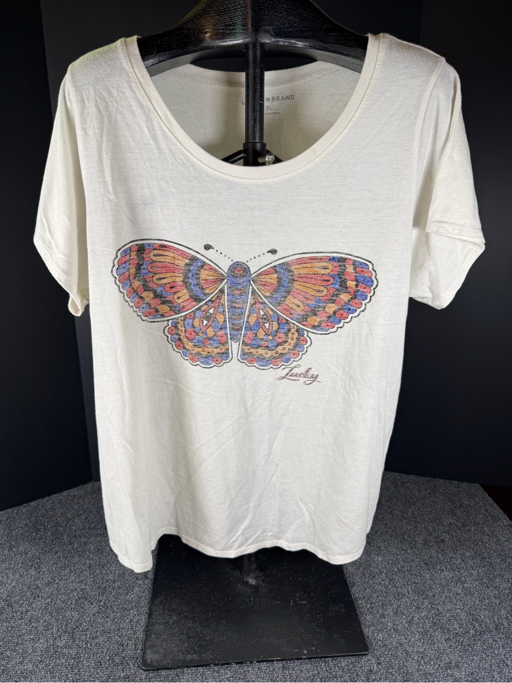 🦋 Lucky Brand "Marshmallow" Butterfly Graphic Tee 🦋